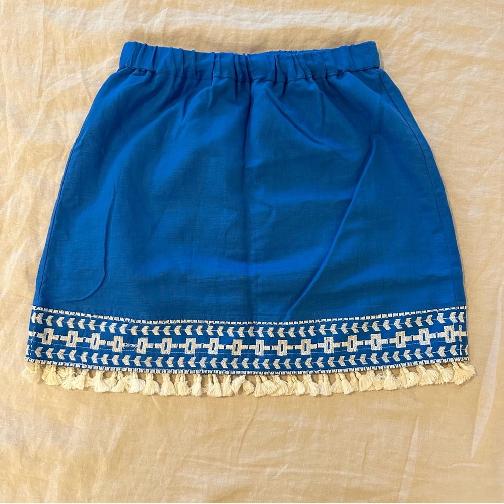 NWOT | J. Crew Blue Embroidered Women's Skirt